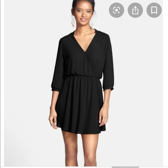 Lush Kendal Black Faux Wrap Skater Dress XS - Picture 5 of 8